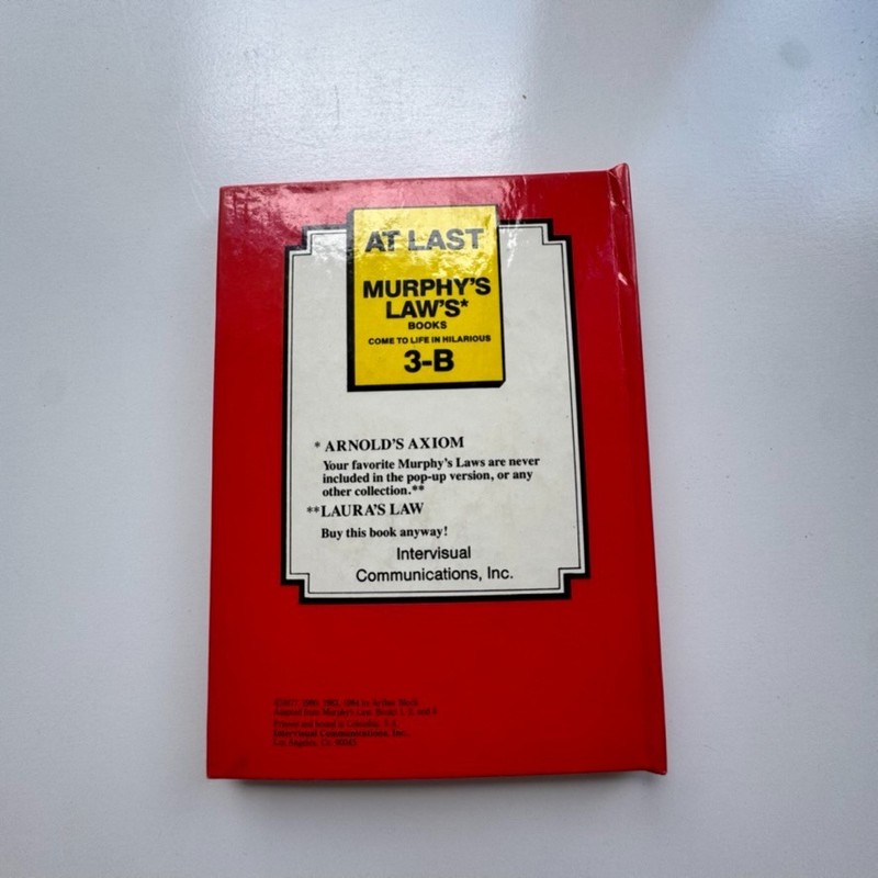 1984 Murphy's Law Pop-Up Book Arthur Bloch Vintage Pull-Tab Humor Hardcover gallery