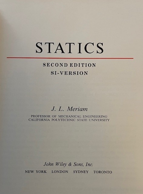 2 books by J.L. Meriam Dynamics and Statics Hardcover Illustrations gallery