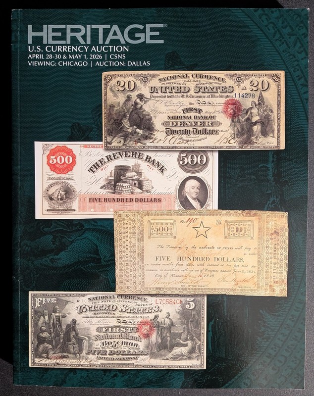 Heritage Auction Catalog Dallas Chicago US Currency CSNS April May 2026