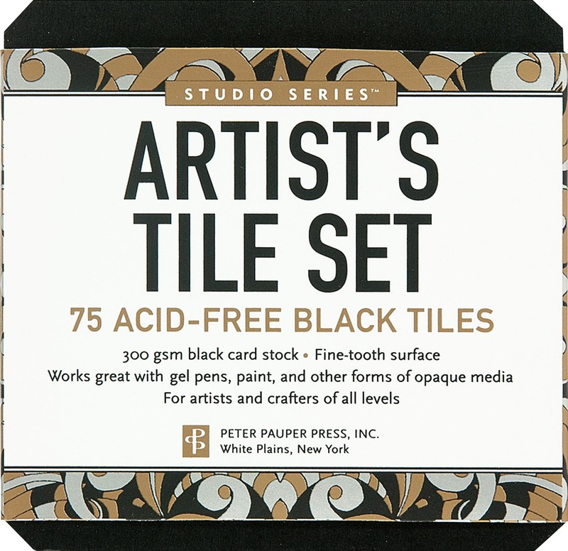 75 PCS Studio Series Artist Tiles Black Acid Free Paper Drawing Art Supplies