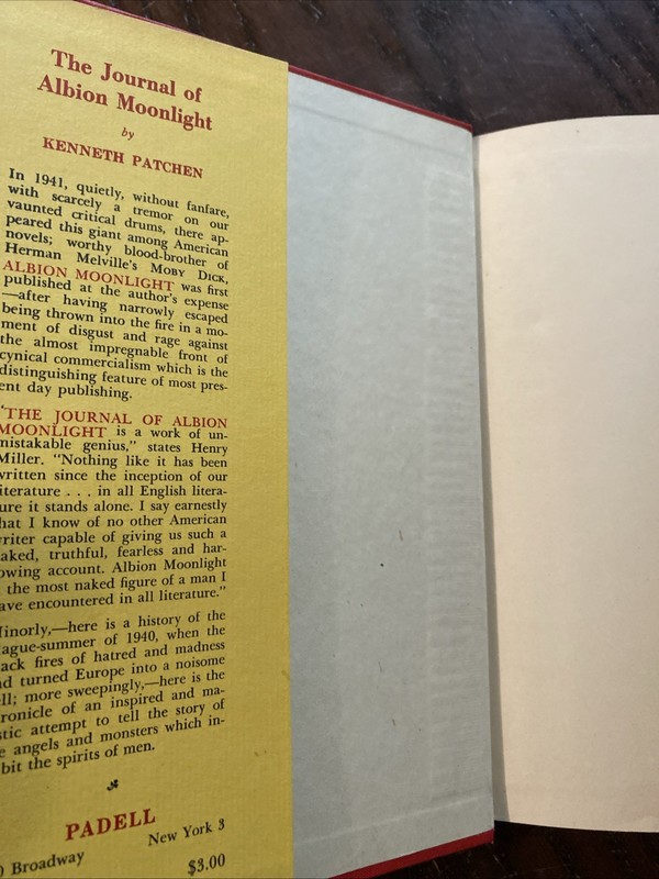 The Journal Of Albion Moonlight Kenneth PATCHEN 5th Edition 1946 HC / DJ gallery