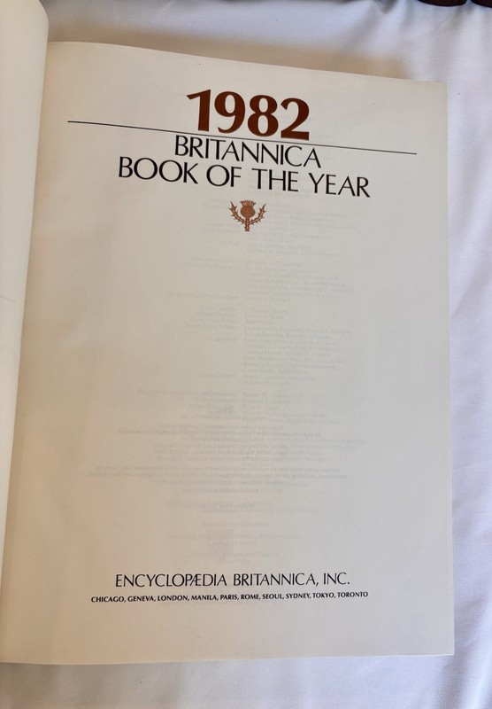 ENCYCLOPAEDIA BRITANNICA Book of the Year Set 1982 through 1992 Like New, 1980s gallery