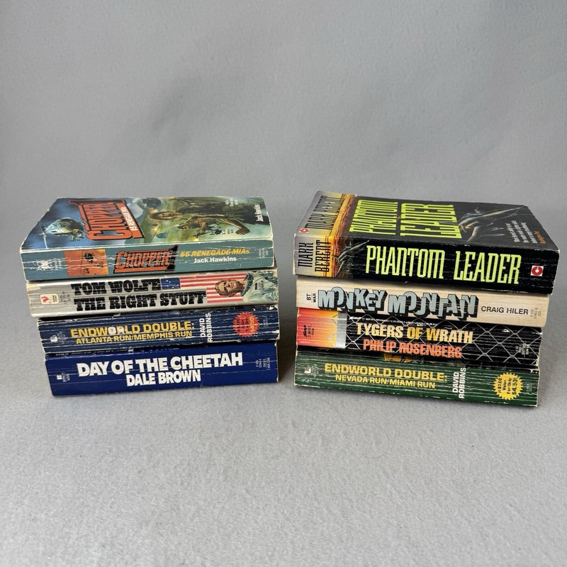 Lot of 8 Vtg Military War Paperback Books World War II, Space Race CIA Cold War gallery