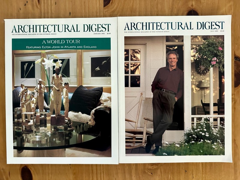 Lots of ARCHITECTURAL DIGEST Magazines by Year 1990 to 2015 +Celebrity Homes Eds gallery