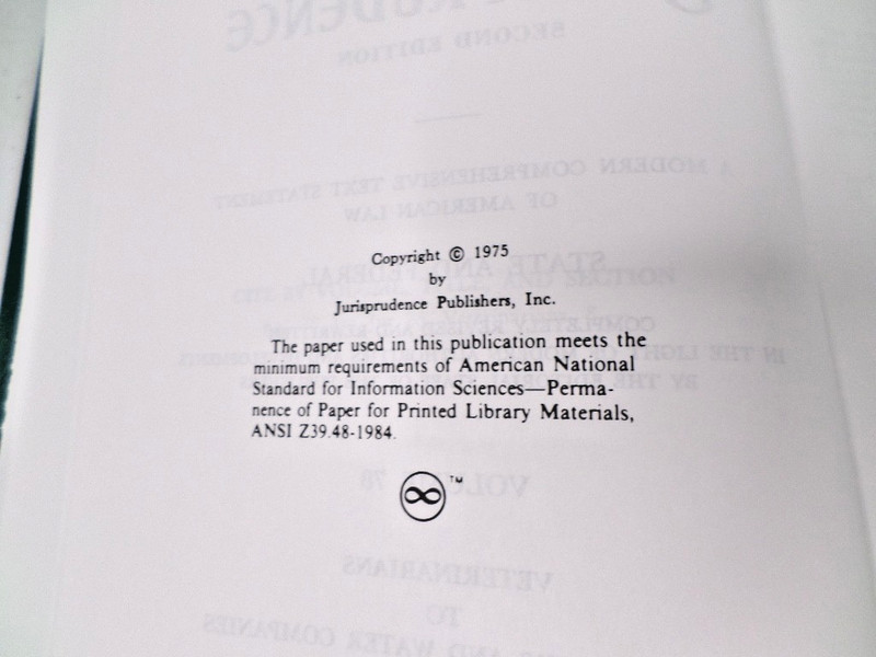 American Jurisprudence 2d 1975 State & Federal 2nd Ed Vol 78 w/ 1998 Supplement gallery