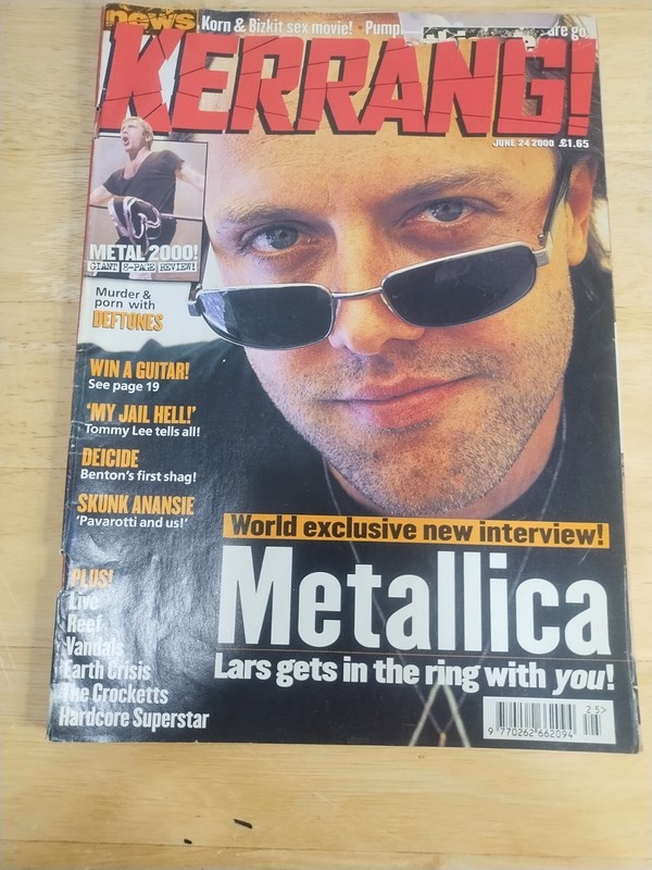 METALLICA KERRANG NO.807 MAGAZINE JUNE 24 2000 – LARS COVER + WORLD EXCLUSIVE I