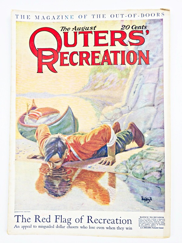 Outer’s Recreation Magazine Aug 1919 Fishing Hunting Lures Guns Camping Old Ads