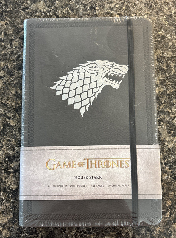 Game of Thrones House Stark Ruled 192 pg. archival paper Journal w Pocket NWT