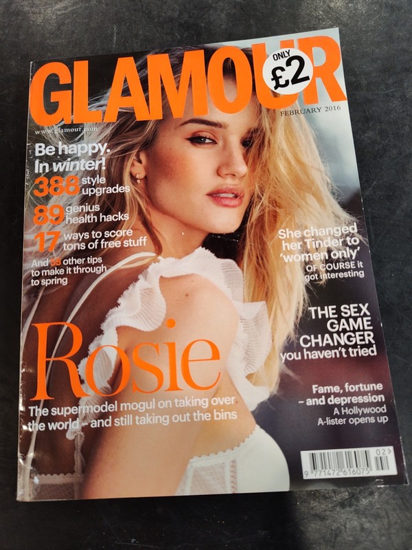 GLAMOUR Magazine UK February 2016 Rosie Huntington Whiteley NEW