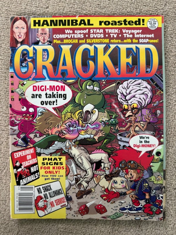 Cracked Magazine Issue #355, published in May 2001 Digi-Mon are taking over!