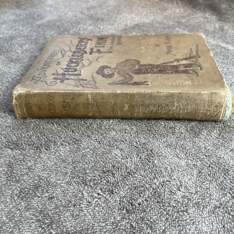 1894 Mark Twain ADVENTURES OF HUCKLEBERRY FINN Charles L Webster Tan Cloth gallery