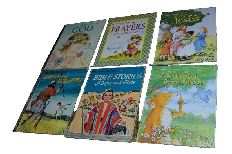 Lot of 6 Vintage Religious Little Golden Books Bible Stories Story of Jesus