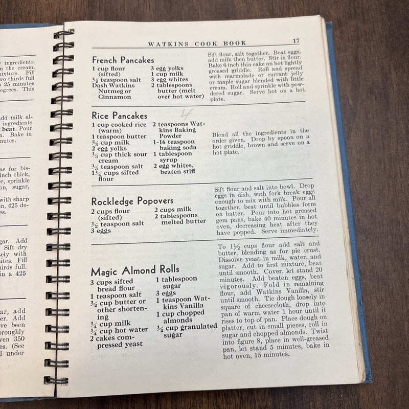 Cookbook 1938 J.R. Watkins Blue Wire Bound Interesting Recipes Vtg 288 Pages gallery