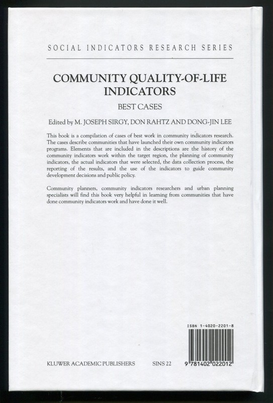 Community Quality-of-Life Indicators Best Cases by Sirgy, Rahtz, Tong-jin Yi gallery