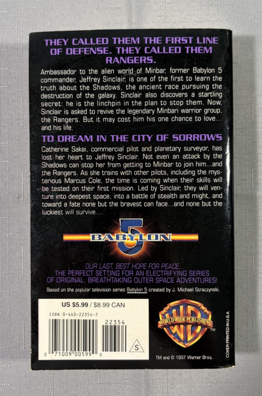 Babylon 5: To Dream in the City of Sorrows Book #9 Kathryn M. Drennan Sci-Fi PB gallery