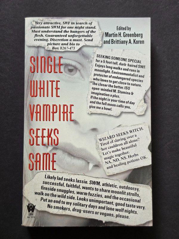 Single White Vampire Seeks Same Edited by Martin Harry Greenberg & Koren