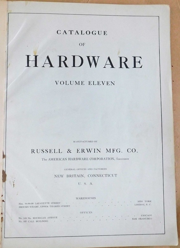 1920 Russell and Erwin Catalog Volume 11