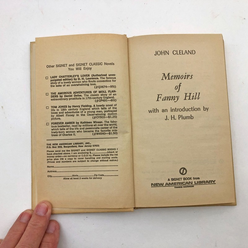 Memoirs Of Fanny Hill 1965 HC Eighth Printing 221 pages John Cleland gallery