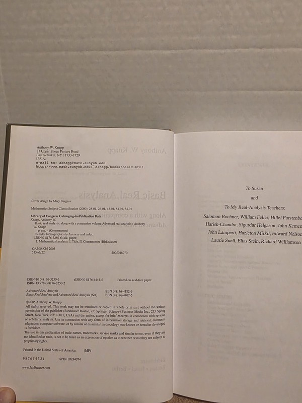 Cornerstones Basic/Advanced Real Analysis 2 Vol Set - 2005, HC gallery