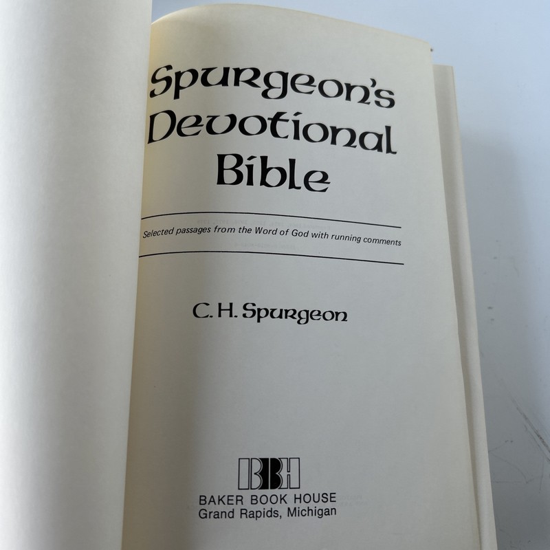 SPURGEON'S DEVOTIONAL BIBLE HBDJ C.H. SPURGEION SELECTED PASSAGES FROM WORD GOD gallery