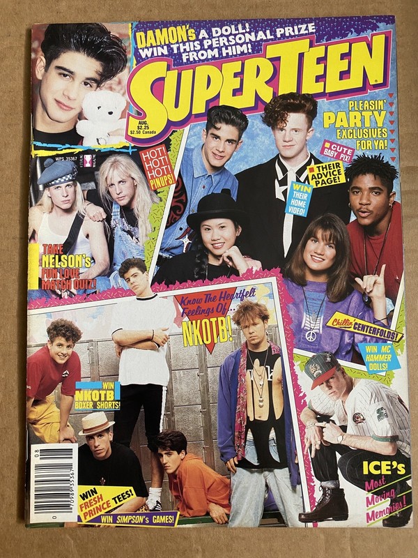 Vintage Super Teen Magazine August 1991 NKOTB, Nelson, Vanilla Ice