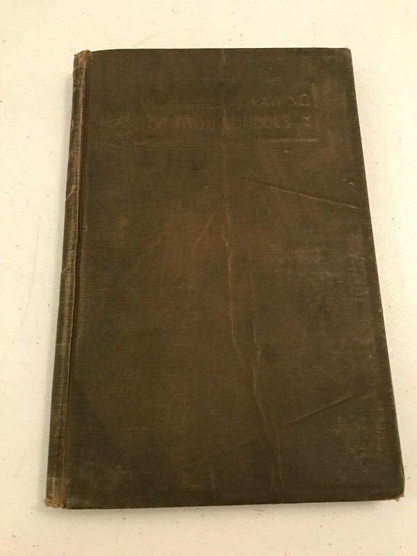 ANTIQUE VINTAGE 1919 MECHANICAL DRAWING FOR HIGH SCHOOLS FRENCH SVENSEN HC BOOK