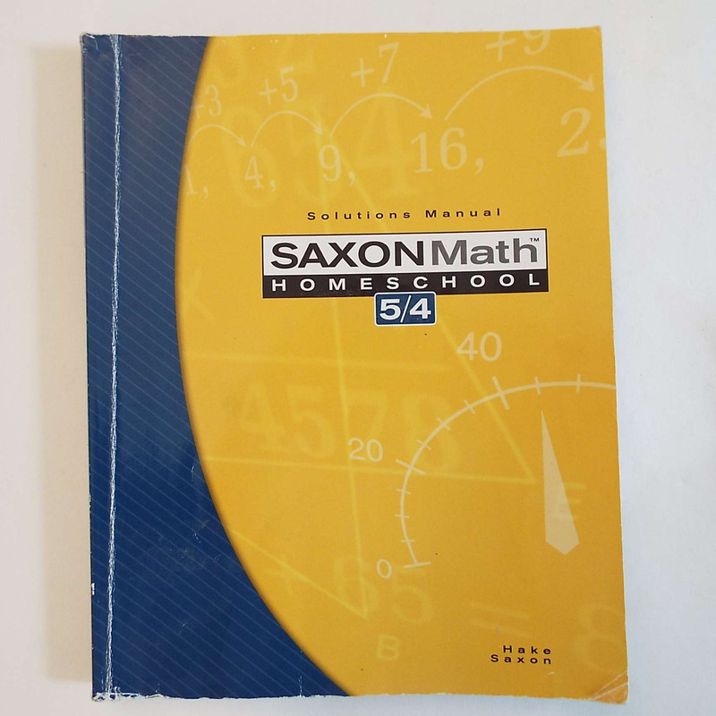 Saxon Math 5/4 Homeschool Solutions Manual Book