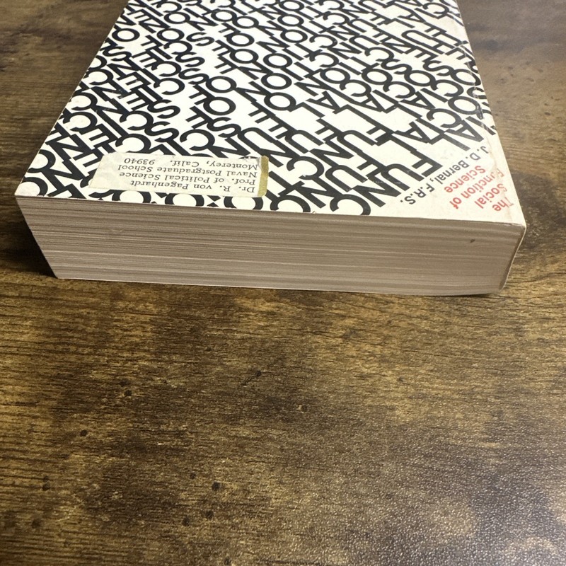 The Social Function Of Science PB 1967 J. D. Bernal The MIT Press gallery