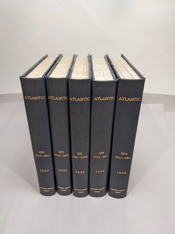 The Atlantic Monthly Various Issues from 1950 to 1959 Hardbound Ex-Library