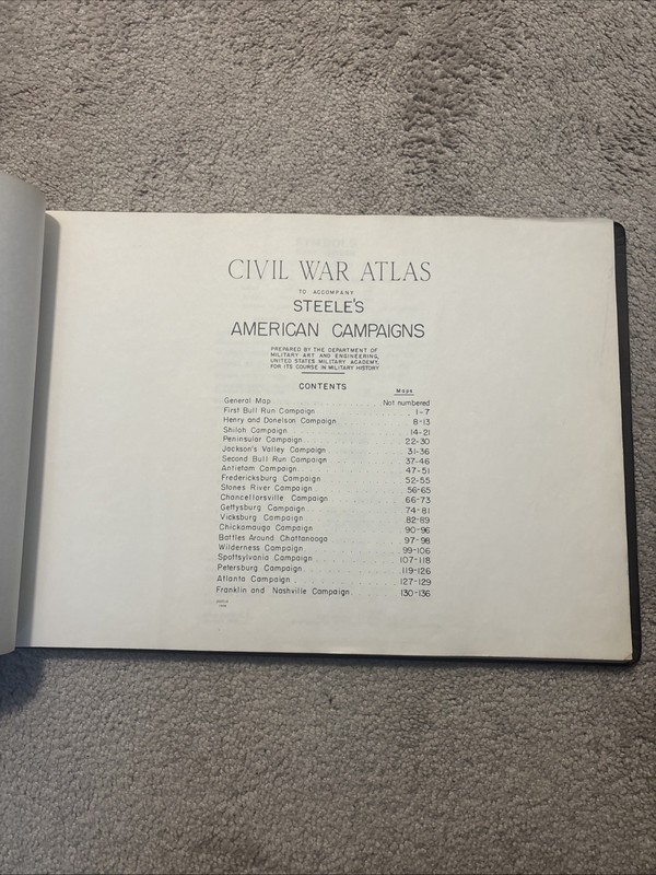 1948 Civil War Atlas to Accompany Steele's American Campaigns ATLAS ONLY gallery