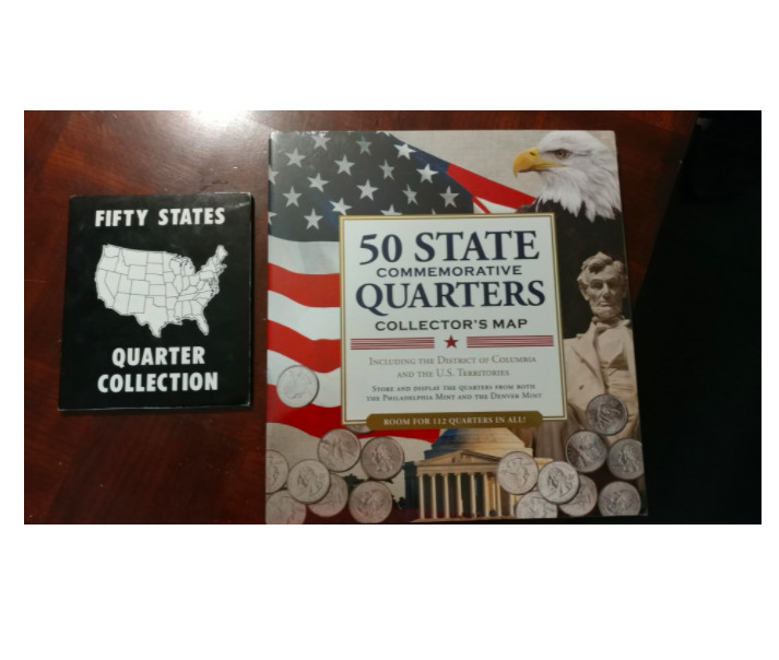 50 US State Map Folder Album Coin Holder Commemorative Quarters Collectors Fifty gallery