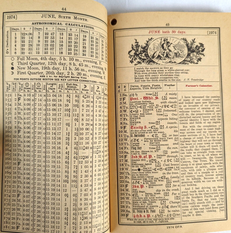 Old Farmer Almanac 1974 Robert B. Thomas No. 183 - 176 pages gallery