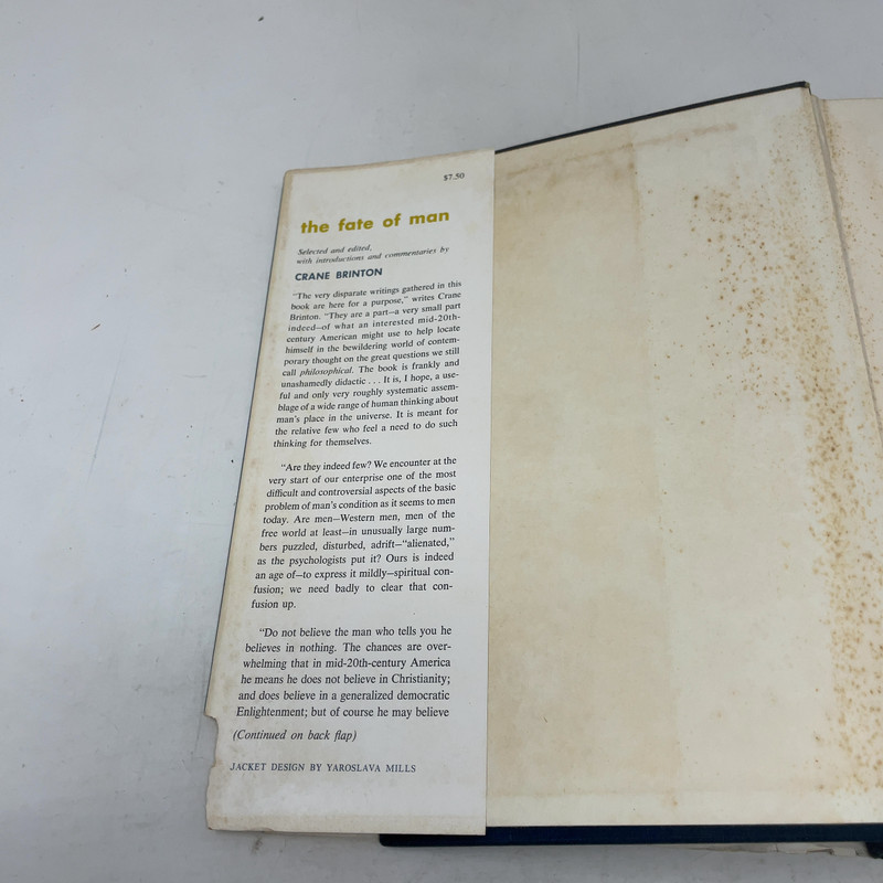the fate of man by Crane Brinton HC First Edition Very Good 1961 gallery