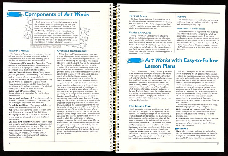 Elementary - High School - ART WORKS - 5 TEACHER'S MANUALS (Levels 1-5) gallery