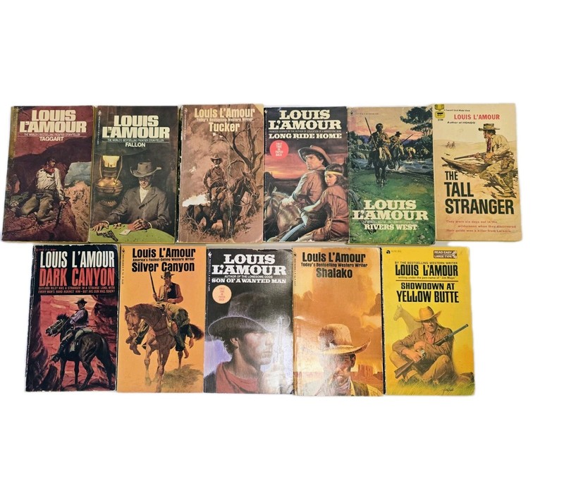 11 LOUIS LA’MOUR BOOKS. VINTAGE 1960S. Good Condition Paperbacks