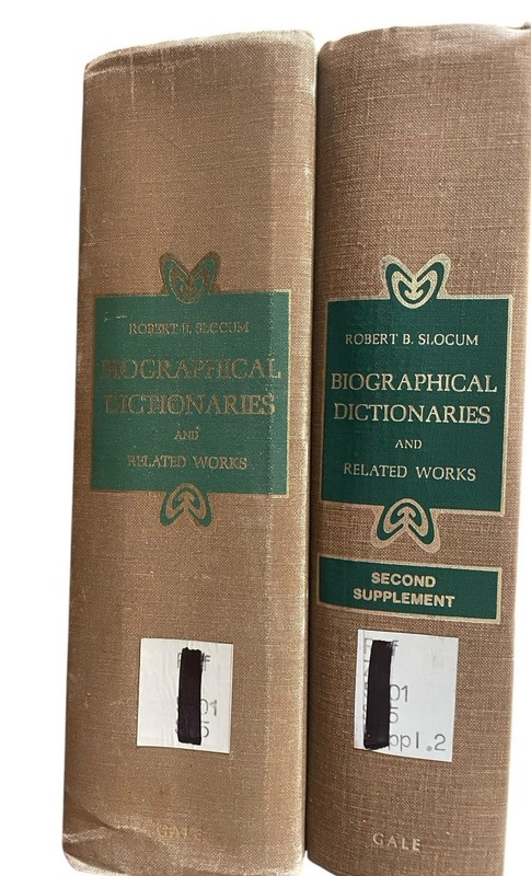 Biographical Dictionaries And Related Works Robert B Slocum 2 Volume Set
