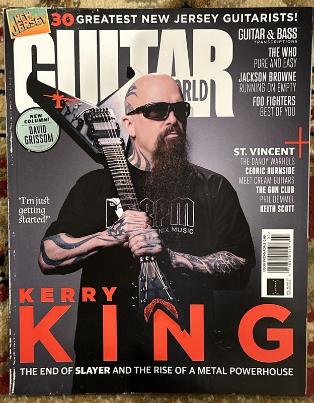 Guitar World Magazine July 2024 Kerry King Slayer Foo Fighters St Vincent