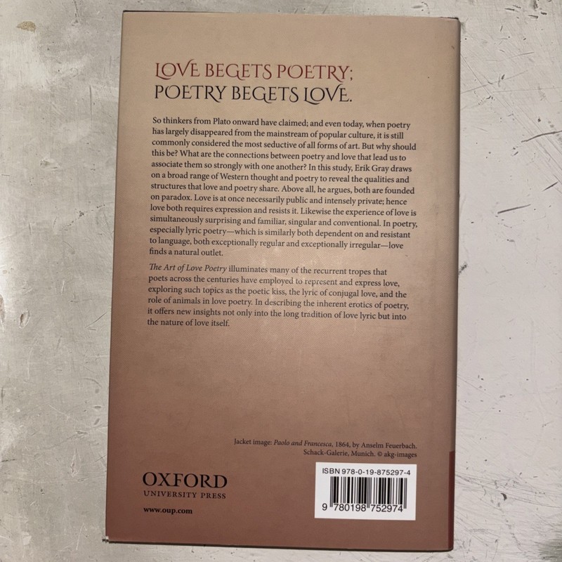 The Art of Love Poetry by Erik Gray (English) Hardcover Book gallery