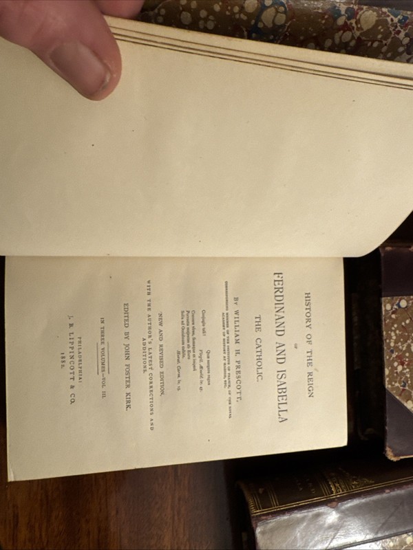 1882 Works Of William H Prescott (Lippincott) Lovely 3 Volume Set gallery