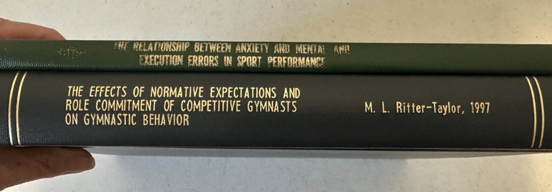 Masters Doctorate thesis dissertation Sports Anxiety gymnastics 1993 1997 Ritter