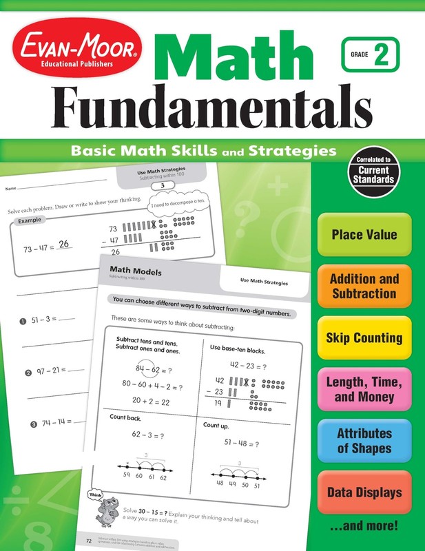 Evan-Moor Math Fundamentals Workbook, Grade 2