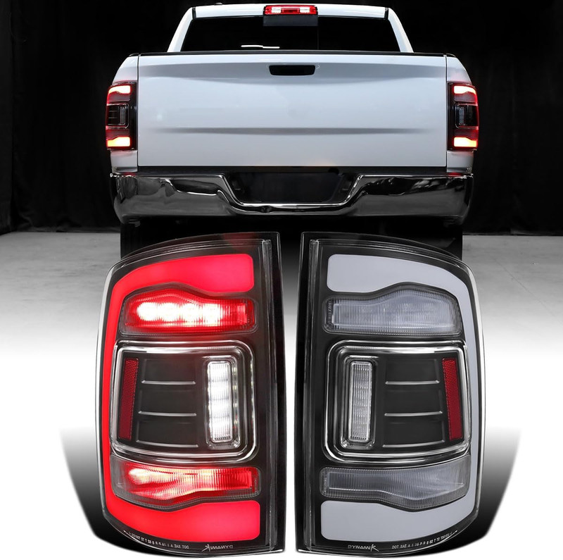 – Fits 2013-2018 Ram 1500 2500 3500 Full LED Tail Lights Integrated Brake and Se