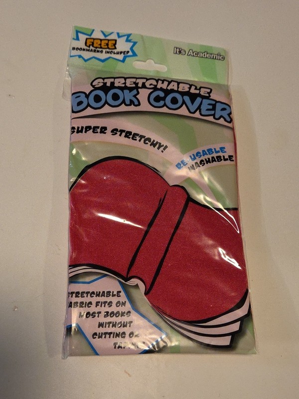 Jumbo Stretchable Bookcover, Washable/Reusable/Fabric, Fits 8 X 10" Pink gallery