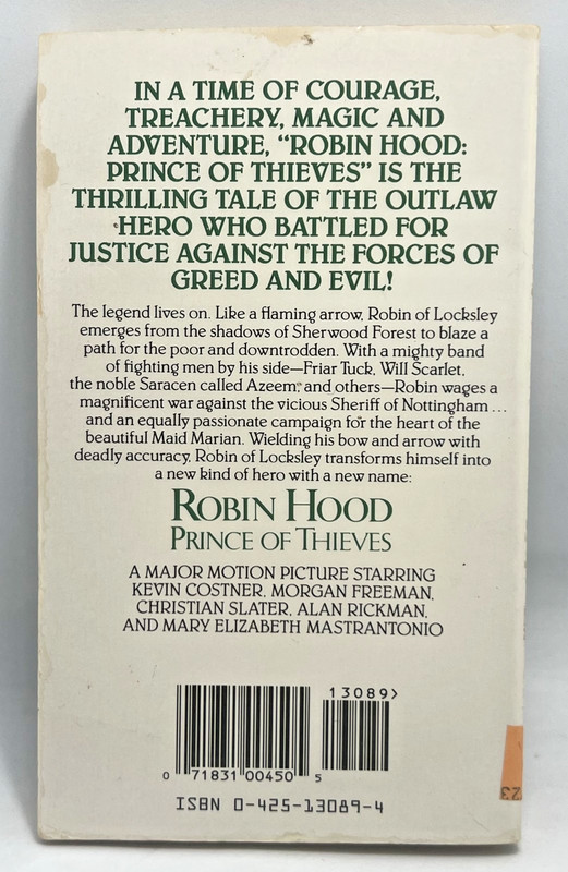 Robin Hood Prince of Thieves Ballantine Books Paperback Movie Novelization gallery