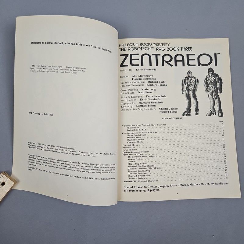 Robotech RPG Book 3: Zentraedi Paperback Palladium Books 3rd Print 1990 gallery