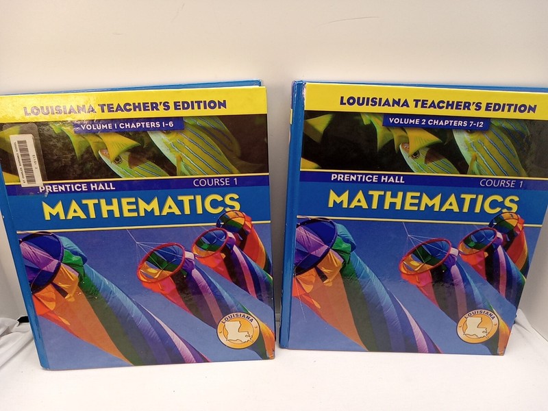 Prentice Hall Mathematics Course 1 – Louisiana Teachers Edition Vol 1 + 2 (HC)