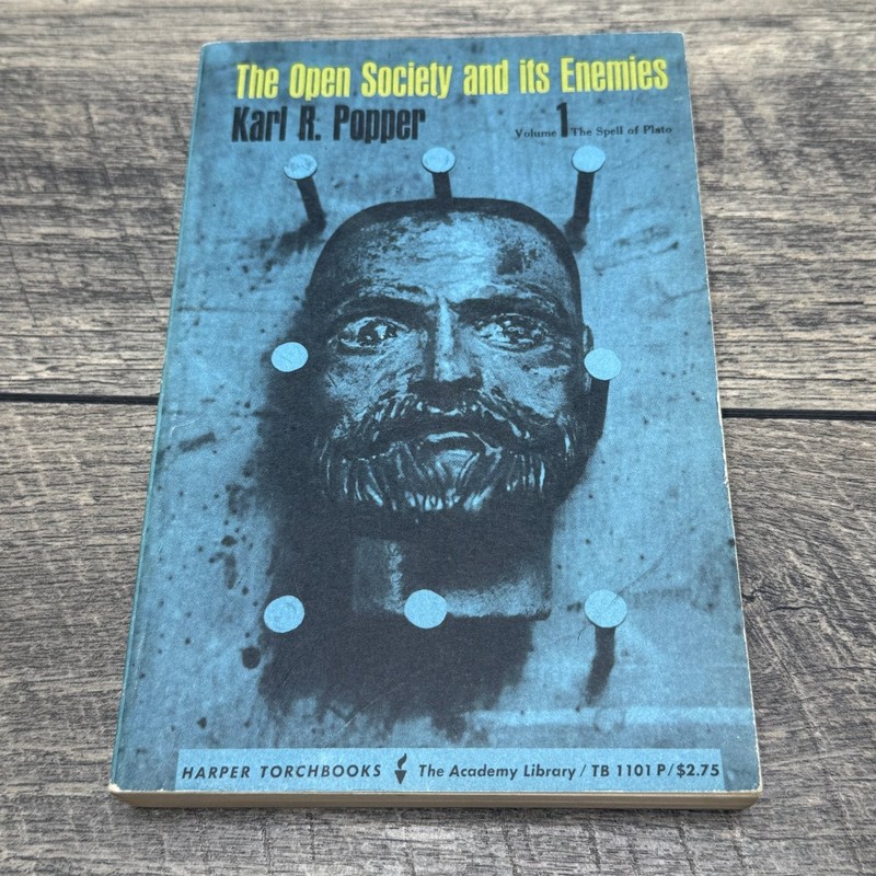 Open Society & Its Enemies Vol 1 Popper 1963 Harper Torchbook Milton Glaser
