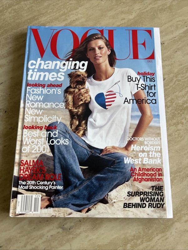 VOGUE December 2001 GISELE Bündchen SALMA HAYEK Daniel DAY-LEWIS Carmen KASS