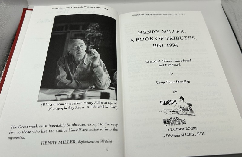 HENRY MILLER: A BOOK OF TRIBUTES, 1931-1994, Craig Standish, Limited Series gallery