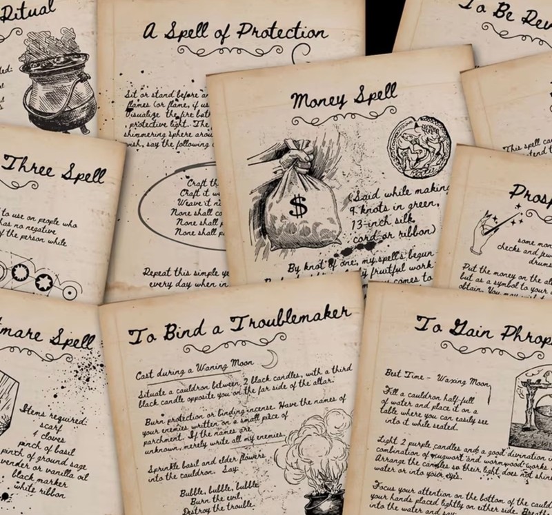 Old Handwritten Witchcraft Spell book – Grimoire for Wicca & Magick Witch Wiccan gallery